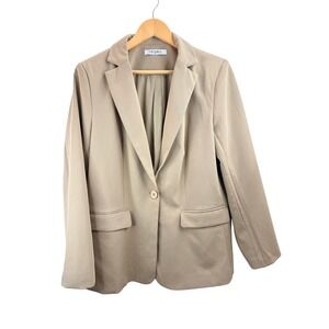 CICYBELL Women's Beige Single Button Blazer Jacket Size Medium Professional